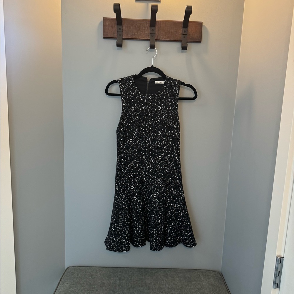 Elegant Black and White Sleeveless Dress